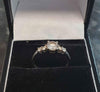 9ct White Gold Ring with CZ stones - Size J - 1.73g