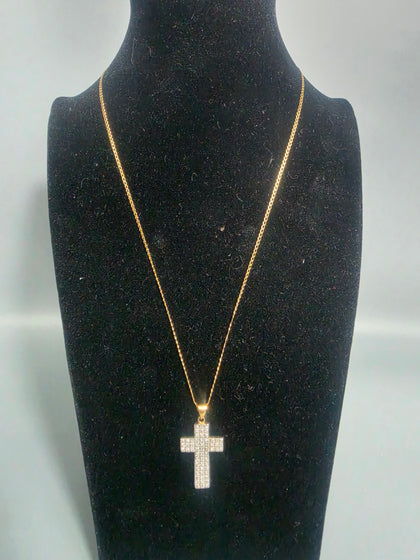 9CT Gold Necklace With Cross Pendent 3.3G