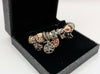S925 HALLMARKED PANDORA SILVER, BANGLE WITH 13 CHARMS, 7", 37.3G