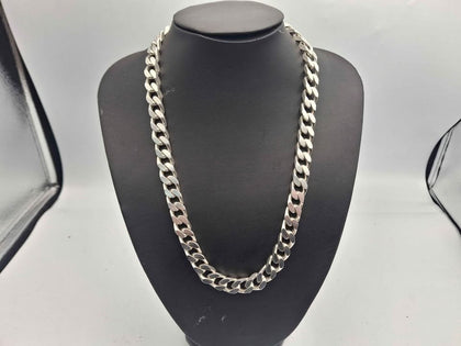 925 Sterling Silver Thick Curb Chain Necklace – 163.71g – 22