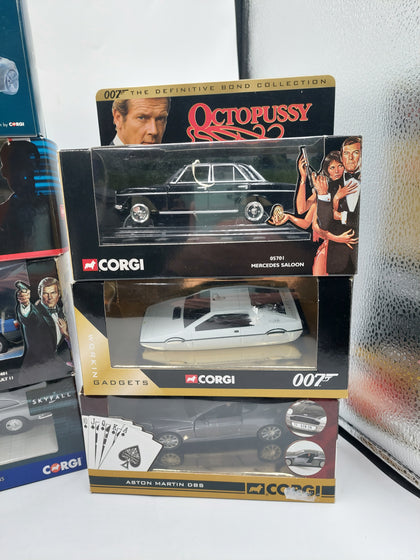 James Bond Corgi Car Collection, 10 x Corgi Cars Boxed, (Skyfall, TSWLM, ETC)
