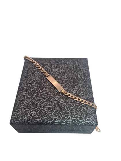 9CT ROSE GOLD CURBE BRACELET ,WEIGHT 4.4G,LENGHT 8
