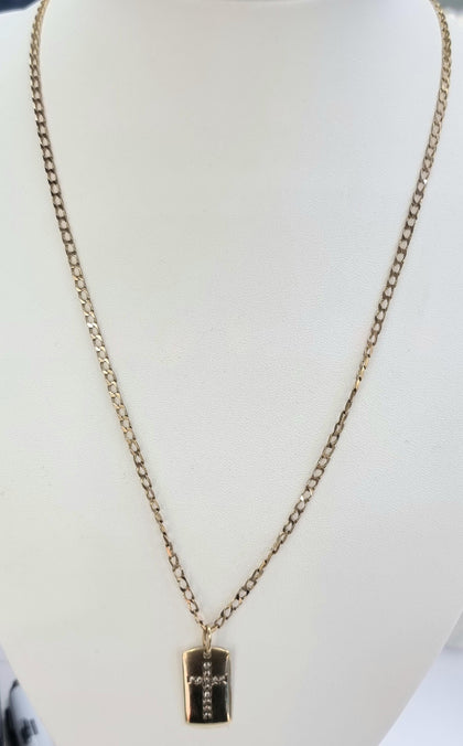 9ct Gold Chain With Diamond Pendant 21