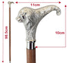 Lionhead 2 Piece Swagger Cane - Nickel Plated & Sheesham Wood 98.5cm