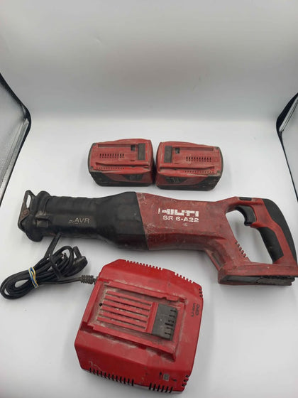 Hilti SR 6-22 Cordless Reciprocating Saw Set With Charger & 2 B22 5.2 Batt & Case