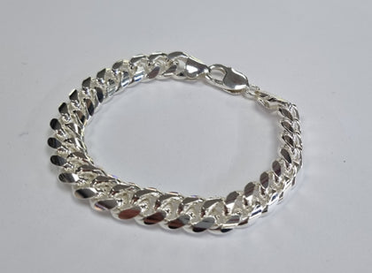 SILVER CURB BRACELET 8.5