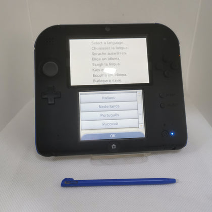 Nintendo 2DS Console, Black/Blue, with Blue Pen, Comes with Official Charger