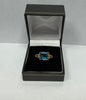9ct Gold Ring, C/Z Blue Stone ( Size Q) 4.2g - ** Hallmarked **