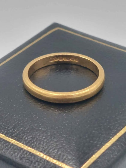 (22ct Hallmarked&Tested), Gold Band Ring, 3.2G, Size K