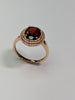9ct Gold Rope Mount Style Ring With Large Red Stone