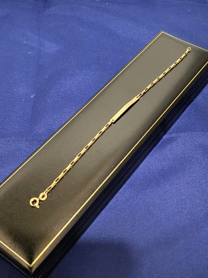 9ct Yellow Gold Narrow I.D. Bracelet - 7