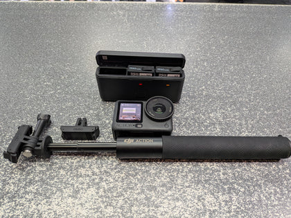 DJI Action  6 Media Content Camera & 3. batteries & Selfie Stick