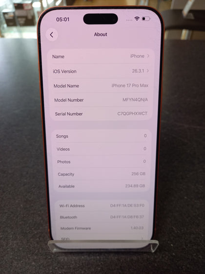 Apple iPhone 17 Pro Max 100%BH 256GB