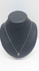 9ct White Gold Thin Chain Necklace With 9ct Pendant - 4.14 Grams - 18" Long