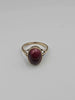 9ct Yellow Gold Ring With Red Stone - 3.73 Grams - Size R