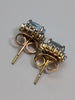9ct Gold Diamond & Blue Stone Earrings