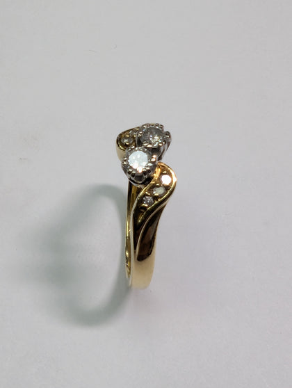 18CT GOLD  TWIN DIAMOND RING PRESTON STORE