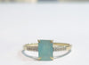 9ct Yellow gold Ring With Grandidierite And White Zircon - 1.94G - Size U - Hallmarked