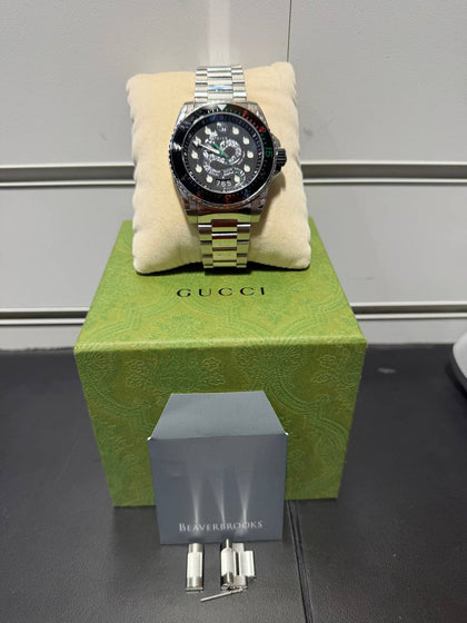 Gucci Dive 45mm Men's Watch Silver Stainless Stainless Steel YA136218