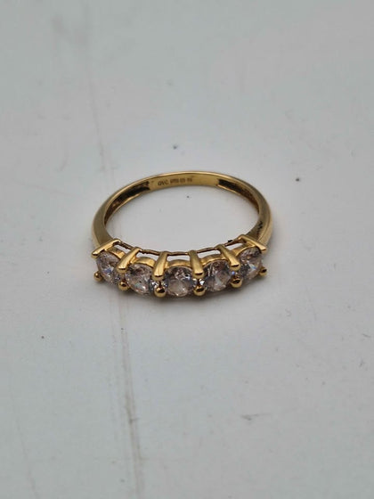 18ct Yellow Gold 5-Stone Eternity Ring – Size O – 2.22g Classic Elegant Band