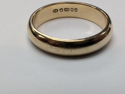 9CT GOLD WEDDING BAND RING SIZE L PRESTON STORE