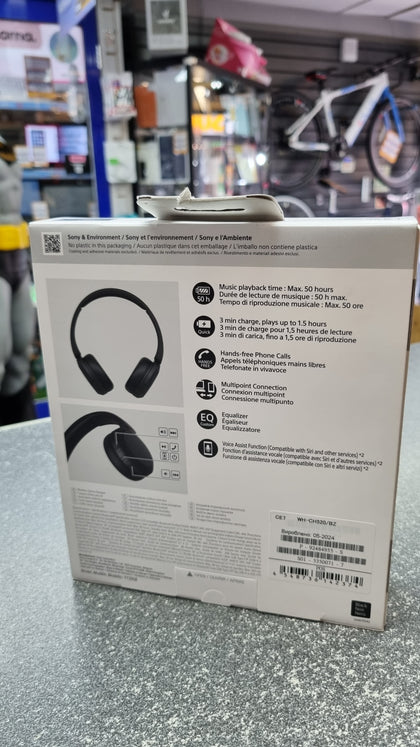 SONY WIRELESS HEADPHONES WH-CH520 Bluetooth Headphones - BLACK PRESTON