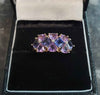 9ct Yellow Gold Ring With Purple Stones - Size P - 3.6G