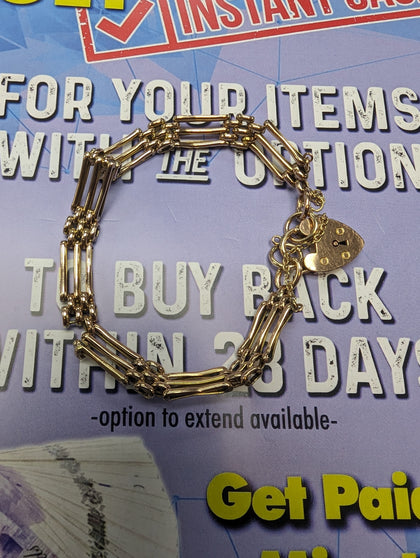 9CT GOLD GATE BRACELET PRESTON STORE