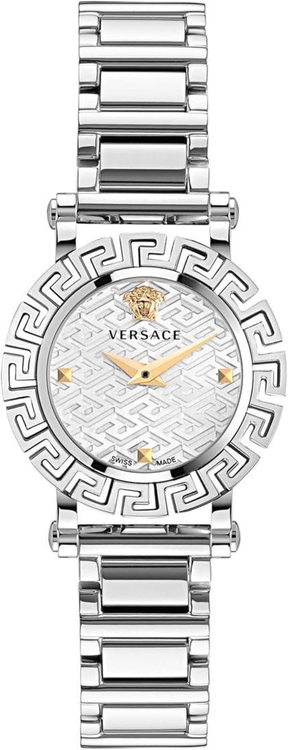 Women's Versace Greca Glam Quartz Silver Dial Watch VE2Q00322**Boxed**