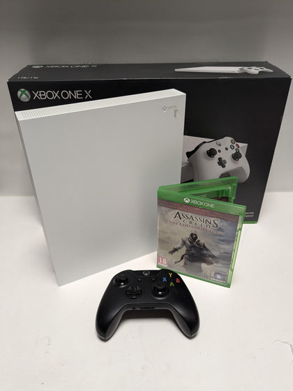 Xbox One X Console, 1TB, Robot White Assassins Creed Package