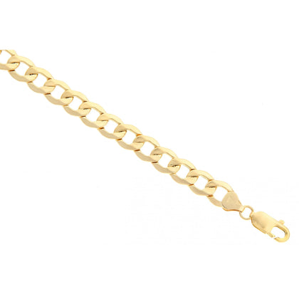 9ct Yellow Gold Solid Curb Bracelet of Weight 6.5gr and 8.5 Inch Length