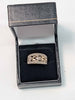 9ct Yellow Gold Gents Band Ring With 0.16ct Diamond Stones - Size O - 6.79 Grams