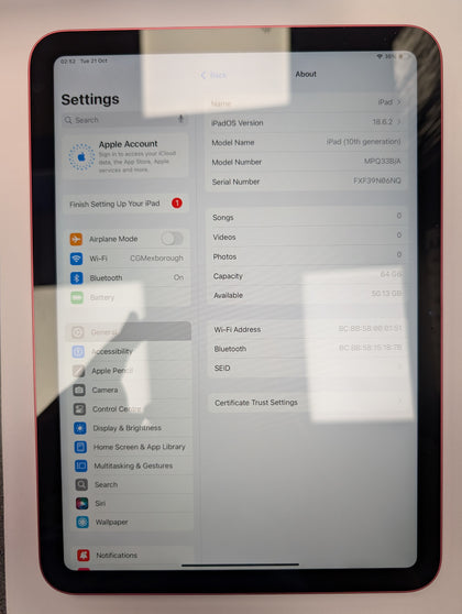 iPad 10th Gen (A2696) - 64GB - Pink