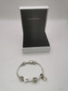 Pandora Bracelet with 4 Charms and Safety Chain pendant Hallmarked(ALE) Boxed