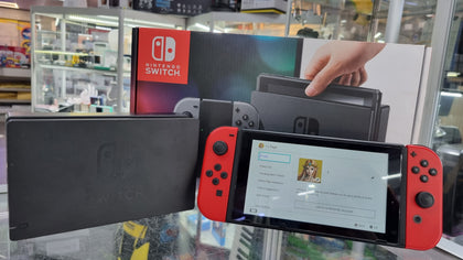 Nintendo switch console with Mario Edition  joy cons