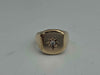 9ct Yellow Gold Gents Signet Ring CZ Stone - 11.07 Grams - Size T