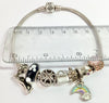 Pandora snake chain logo clasp with 8 charms