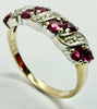 9ct yellow gold curved half eternity ring with diamonds size Q