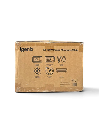 Igenix 20L 700W Manual Microwave white boxed **WYTHENSHAWE**