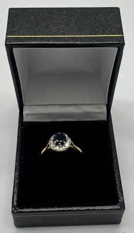 18CT SAPPHIRE DIAMOND RING