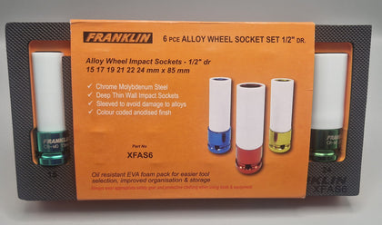 Franklin XF 6 PCE 6 PT Alloy Wheel Nut Socket Set - XFAS6