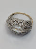 9ct gold ring with white gold & CZ stones size L1/2