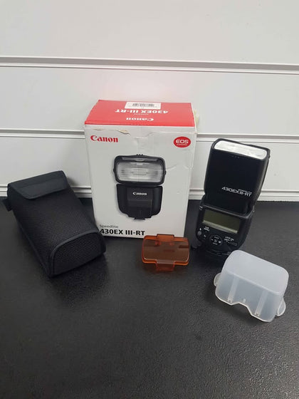 Canon speedlite 430EX lll-RT boxed black with accessories and travel case + manuals