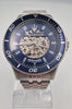 Maserati Men's challenge Automatic Watch with blue face and visible mechanical movements in original box with papers and spare links