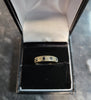 9ct Yellow Gold Ring With Clear And Black Stones - Size J - 2G