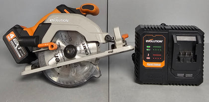 Evolution Cordless R165CCS-Li 165mm Circular Saw 18v Li-Ion EXT Inc Multi-Material Blade