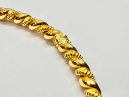 22ct yellow gold twisted bangle