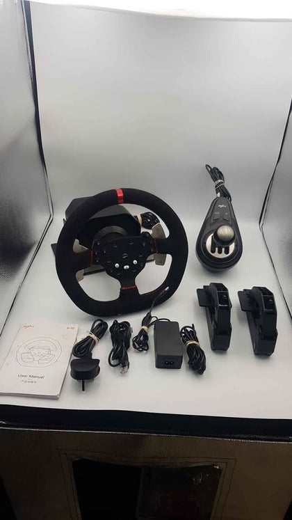 PNX V10 Force Feedback Racing Wheel for PC PS4 Xbox One Xbox Series X Series S with Pedal Wheel shifter