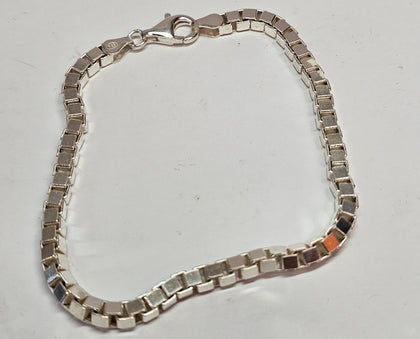 Sterling Silver Box Chain Bracelet 8.5