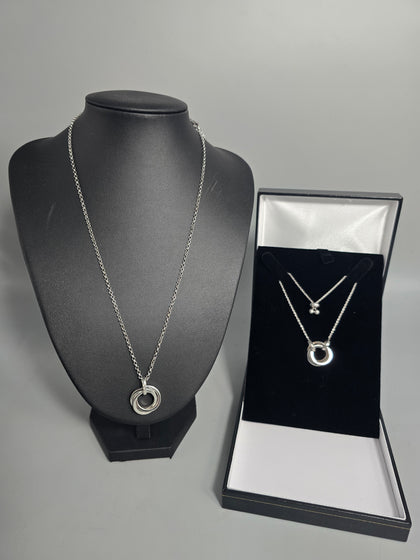 Silver Necklace And B/Let Set 19.8G